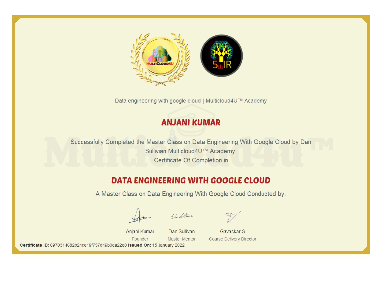 A Master Class on Data engineering with google cloud