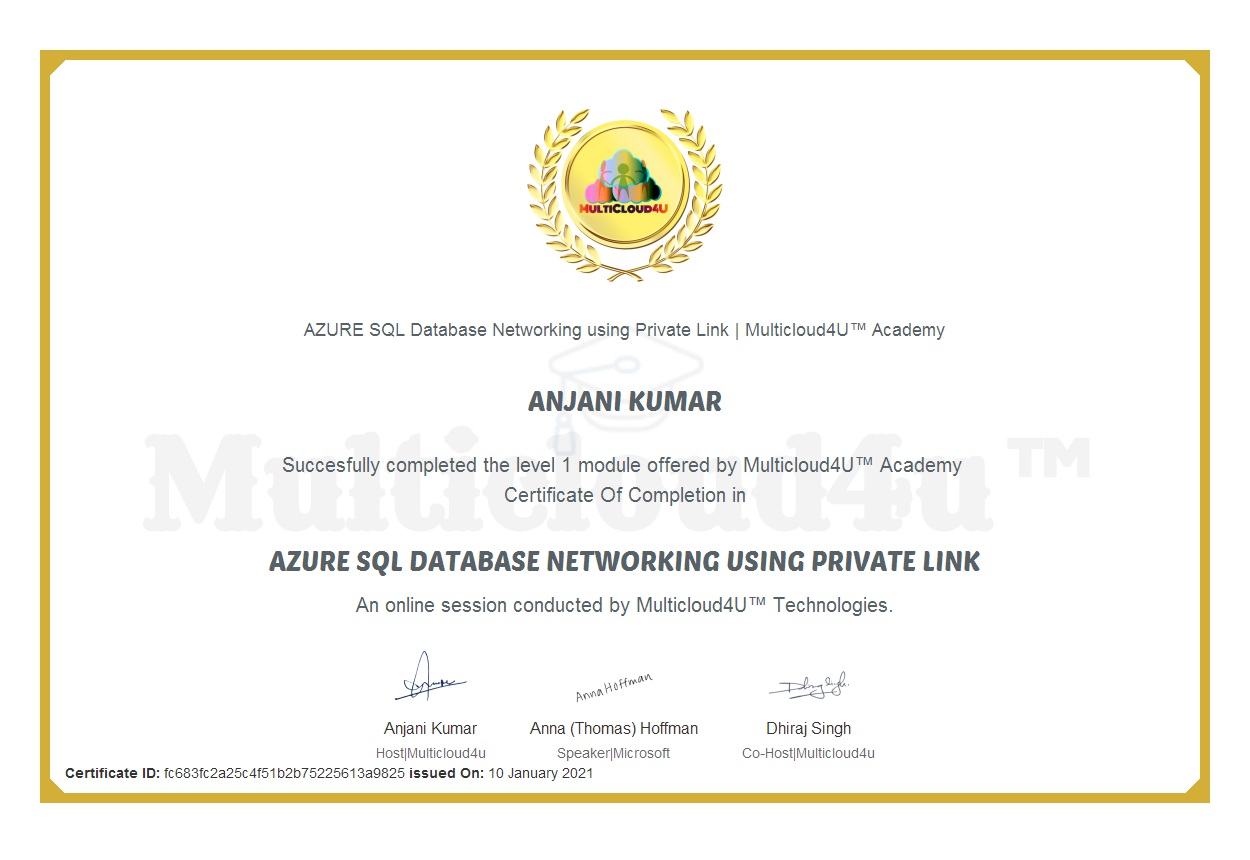 AZURE SQL DB Networking using Private Link on PaaS