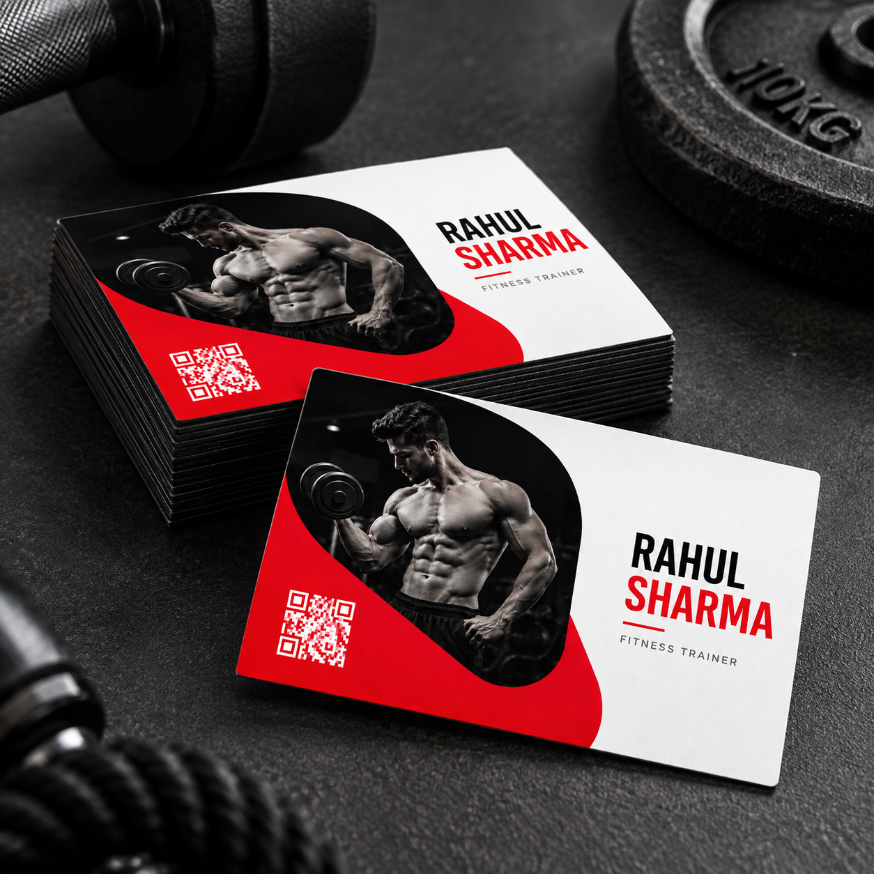 Fitness Trainer QR Business Card