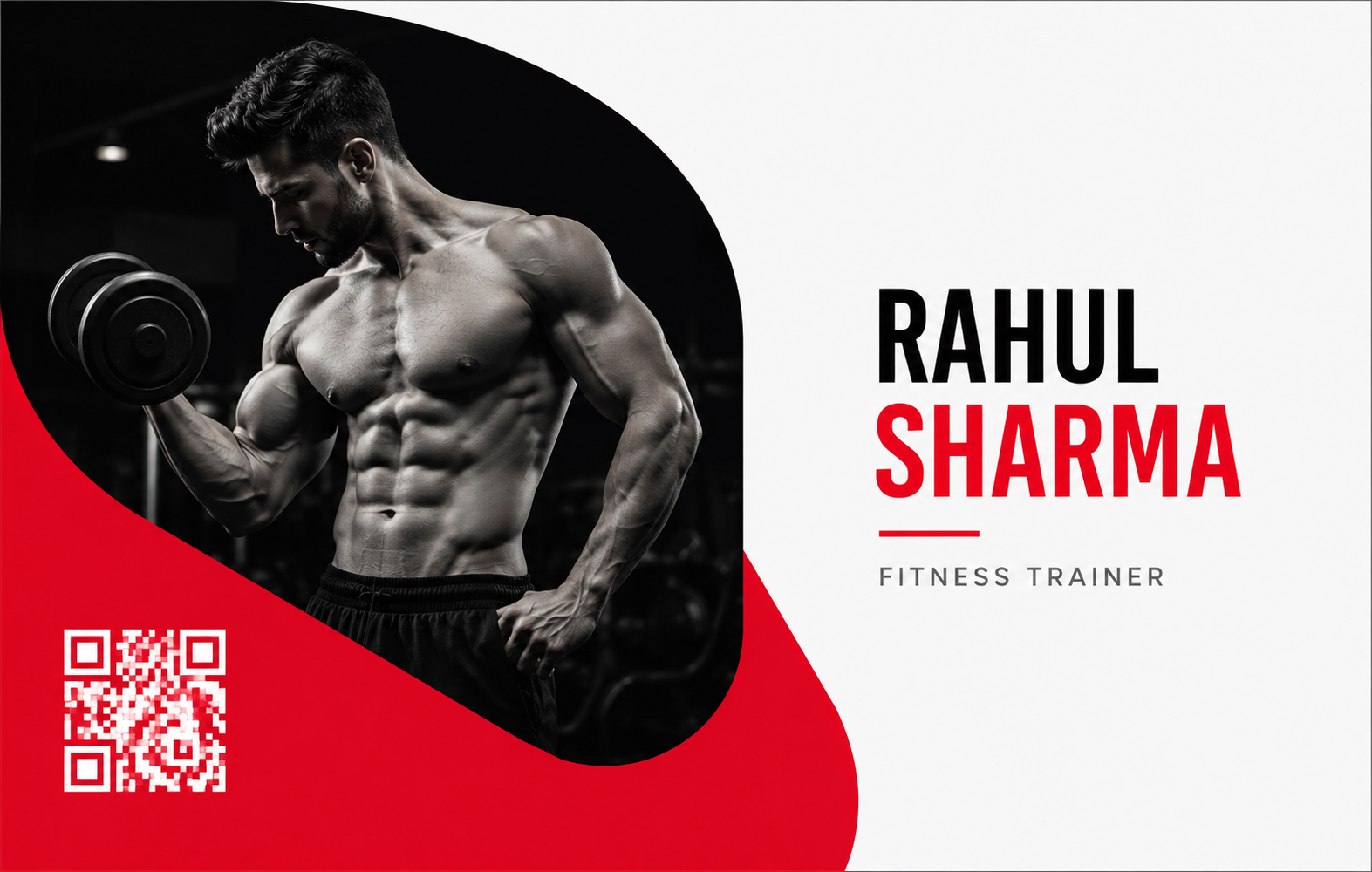 Fitness Gym QR Business Card
