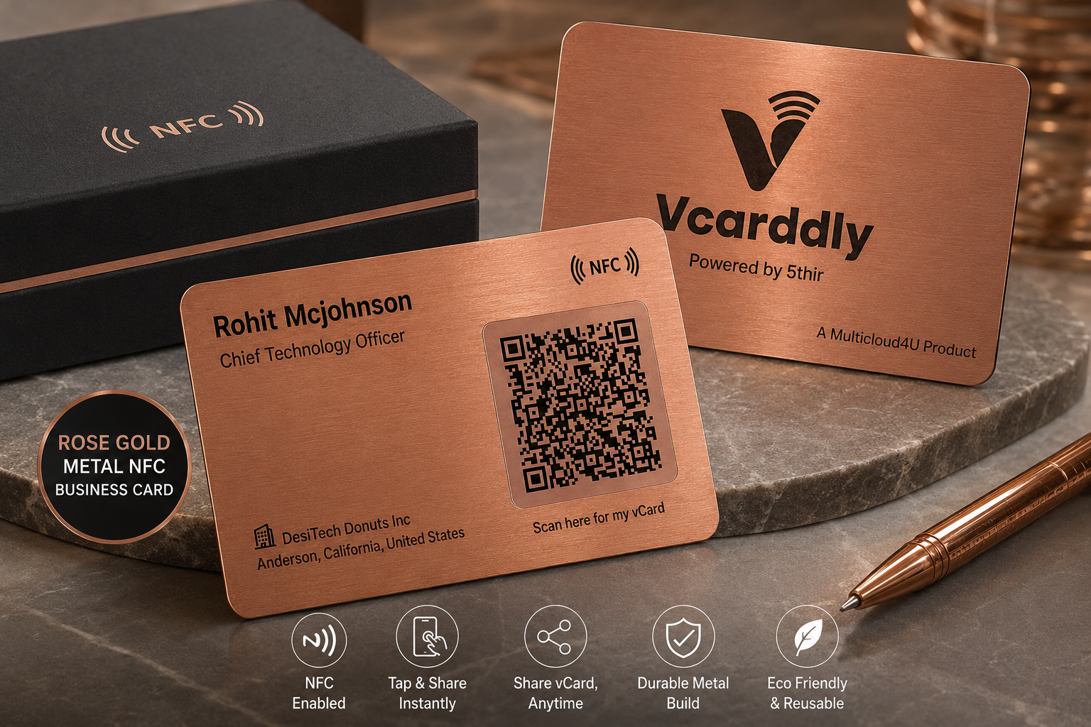 Rose Gold Metal NFC