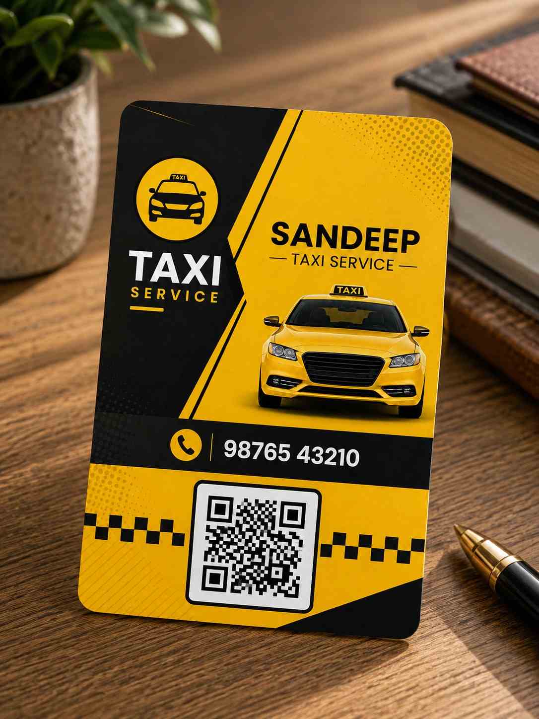 Cab Service Digital QR Business Card