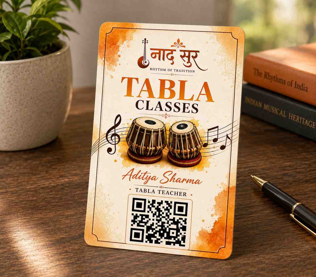 Tabla Teacher Digital QR Business Card