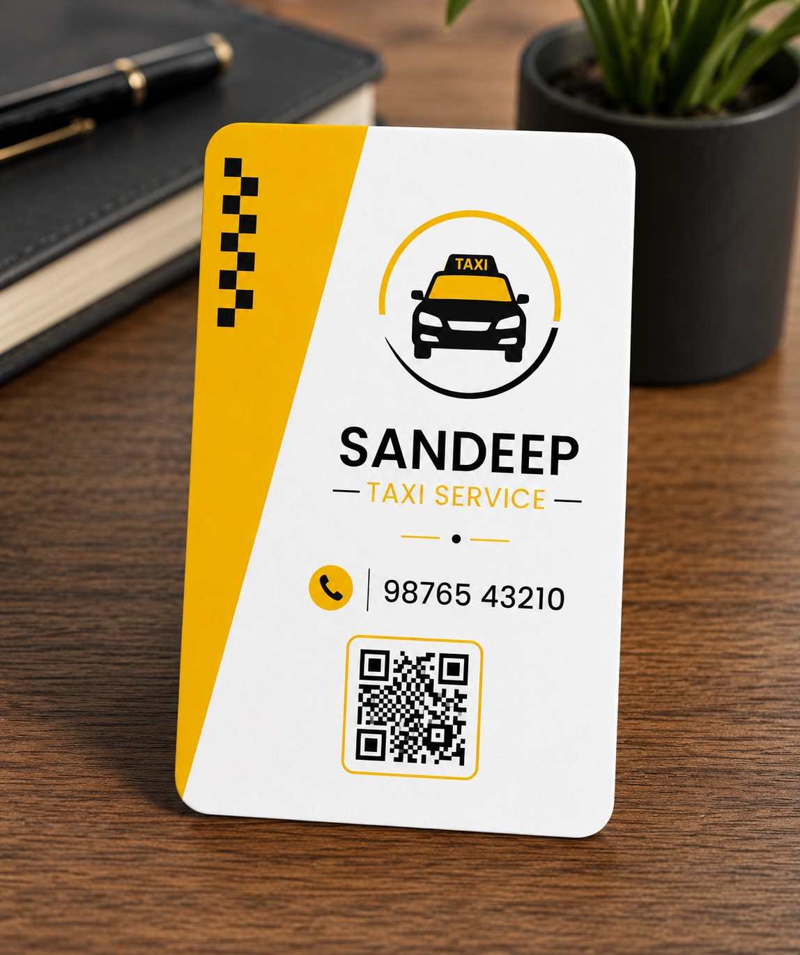 Taxi Service Digital QR Business Card
